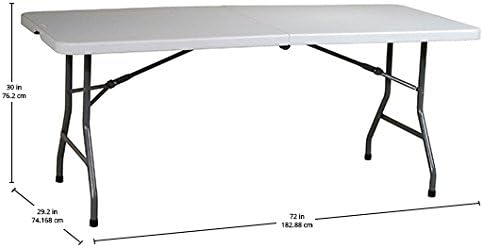 Office Star Resin Rectangle Center-Folding Portable Table - Image 9