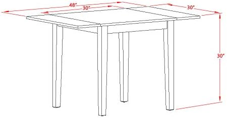 East West Furniture NDAV3-OAK-C 3 Piece Dining Room Table Set Contains a - Image 8