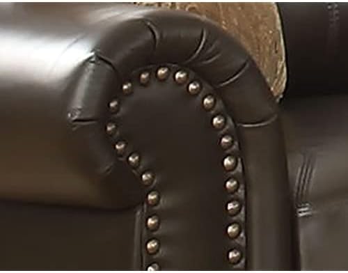 AC Pacific Louis Traditional Upholstered Leather Living Room Piece - Image 6