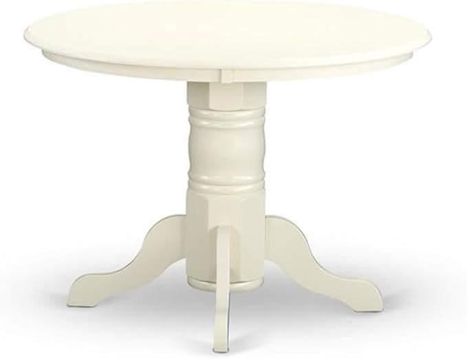 East West Furniture SHSI3-WHI-15 3 Piece Dining Room Table Set Contains a Round - Image 5