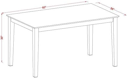 East West Furniture CAPF7-CAP-W 7 Piece Dining Table Set Consist of a Rectangle - Image 6