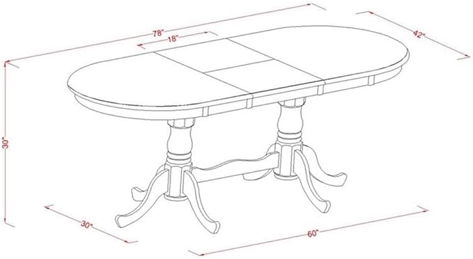 East West Furniture PLAI7-SBR-W 7 Piece Dining Room Furniture Set Consist of an - Image 5