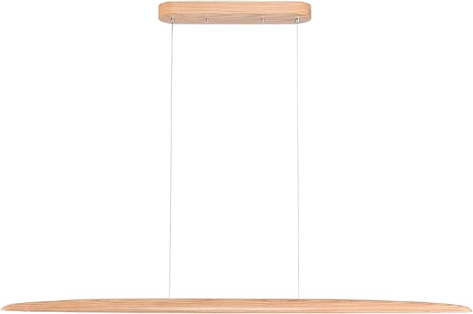 39" 24W Wood LED Linear Pendant Light Fixture Led Dining Room Light Dimmable by Yisdesign