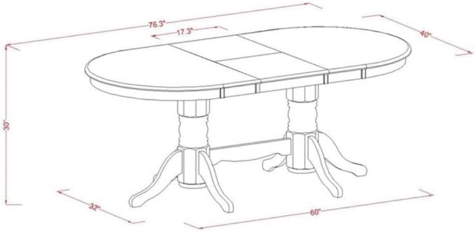 East West Furniture VANO9-OAK-W 9 Piece Kitchen Table Set Includes an Oval - Image 6