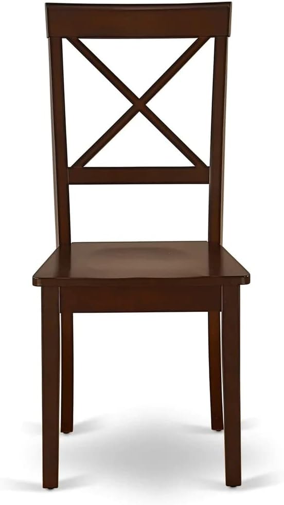 East West Furniture ESBO3-MAH-W 3 Piece Dining Room Table Set Contains a Round - Image 5