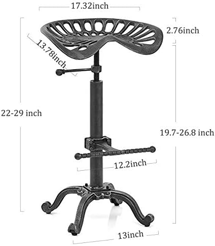 LOKKHAN Tractor Seat Bar Stool-Rustic Industrial Bar Stool-Farmhouse Cast Iron - Image 2