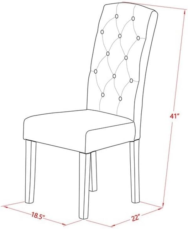 East West Furniture X077CE215-9 9 Piece Dining Room Set Includes a Rectangle - Image 6