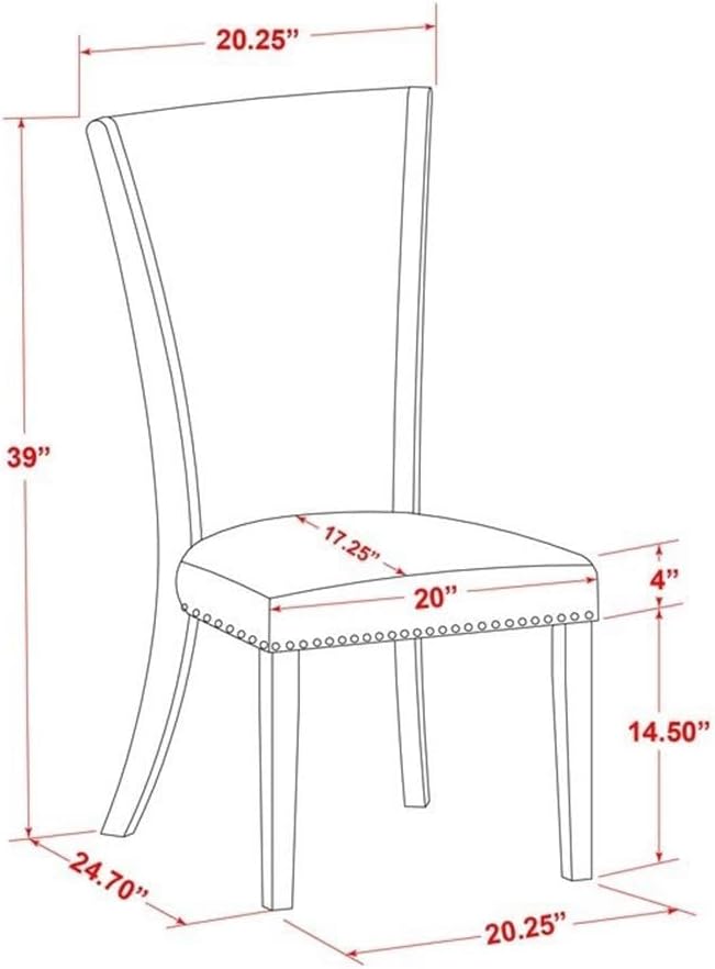 East West Furniture V027VE005-6 6 Piece Dining Table Set Contains a Rectangle - Image 7