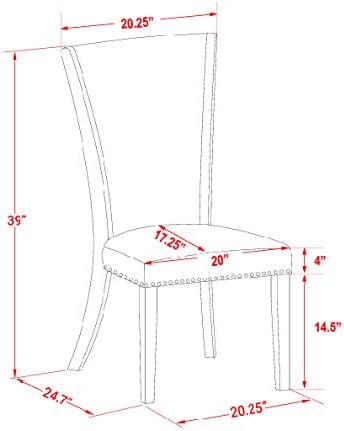 East West Furniture V097VE005-9 9 Piece Modern Dining Table Set Includes a - Image 16