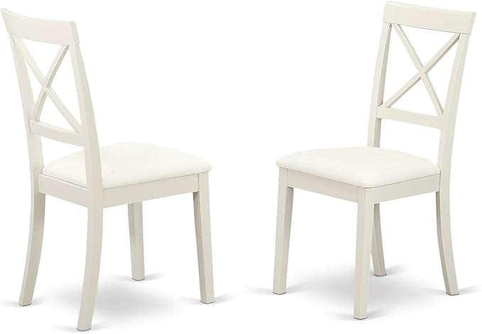 East West Furniture SHBO5-WHI-LC 5 Piece Kitchen Table Set - Image 3