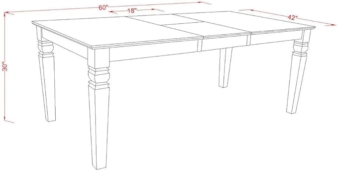 East West Furniture DODA9-LWH-23 9 Piece Kitchen Set Contains a Rectangle - Image 12