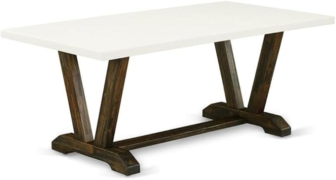 East West Furniture V727VE721-6 6 Piece Dining Table Set Contains a Rectangle - Image 3
