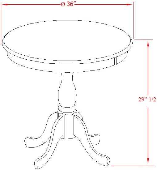 East West Furniture AMBR3-BCH-17 3 Piece Dining Table Set Contains a Round - Image 10