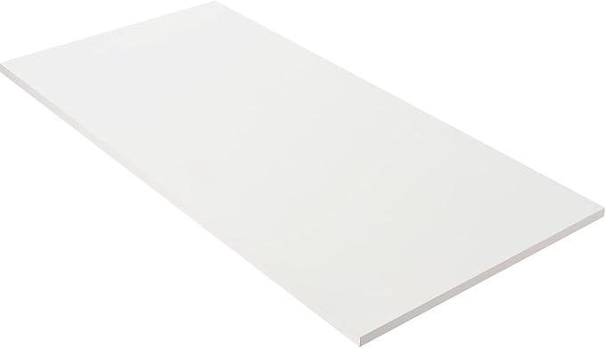 Kaboon 55x27.5 in White Tabletop, Wood Desktop One Piece, Reversible Melamine by Kaboon