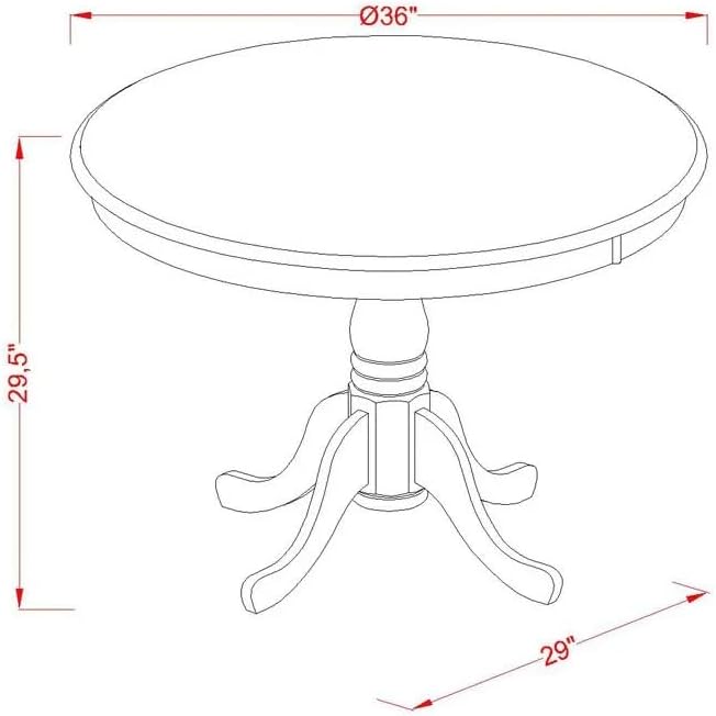 East West Furniture ANDR5-CAP-03 5 Piece Kitchen Table & Chairs Set Includes a - Image 13