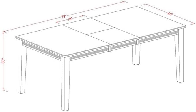 East West Furniture QUDO9-WHI-W 9 Piece Kitchen Table Set Includes a Rectangle - Image 5