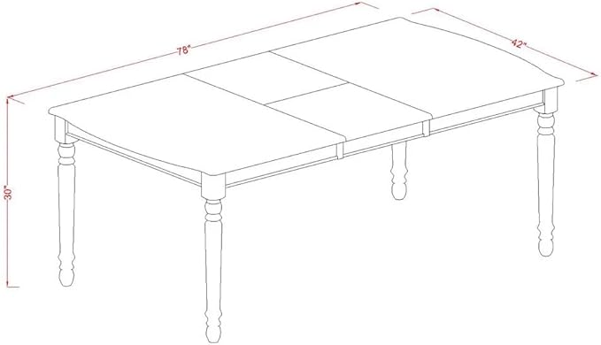 East West Furniture DODA5-MAH-22 5 Piece Kitchen Set Consists of a Rectangle - Image 14