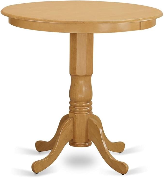 East West Furniture JAPB3-OAK-C 3 Piece Counter Height Pub Set Contains a Round - Image 2