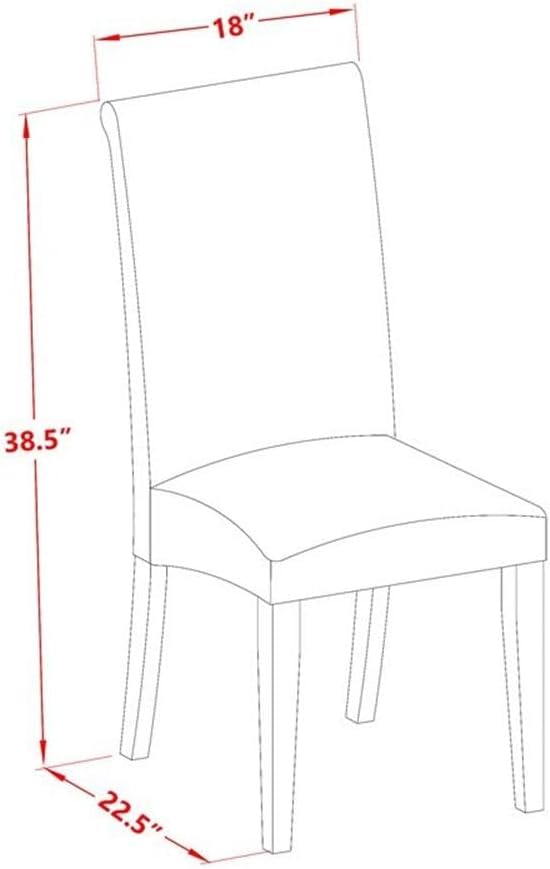 East West Furniture LGBA9-LWH-01 9 Piece Dining Room Set Includes a Rectangle - Image 6