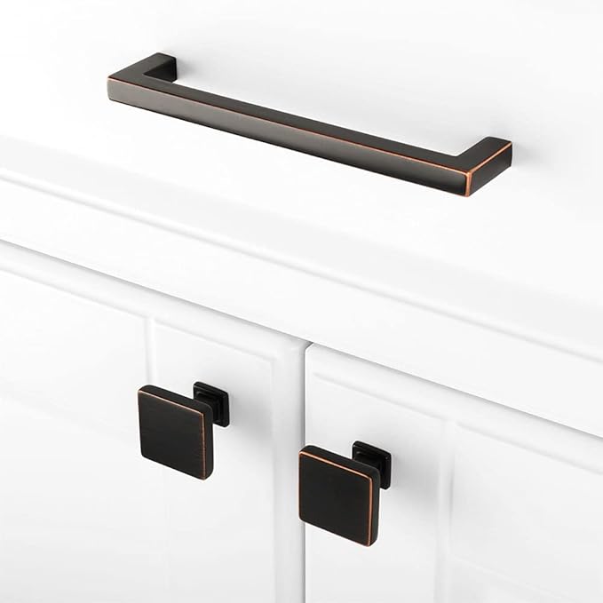 KOOFIZO Solid Square Bronze Kitchen Cabinet Handles Oil Rubbed Bronze Cabinet - Image 4