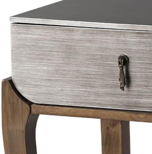 COSIEST Set of 2 Rustic Nightstand, 2-Tier Farmhouse Bedside Table, Wood Accent - Image 3