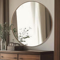ANDY STAR Round Wall Mirror, 30 Inches Brushed Bronze Bathroom Mirror, Modern by ANDYSTAR