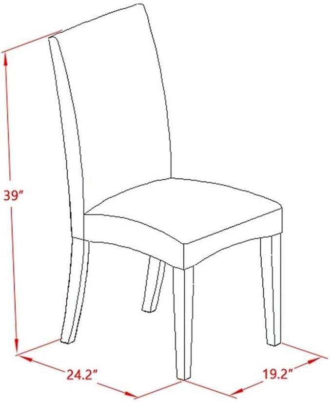 East West Furniture X627DR124-9 9 Piece Modern Dining Table Set Includes a - Image 6