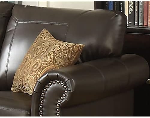 AC Pacific Louis Collection Traditional Upholstered Leather Living Room Piece - Image 3
