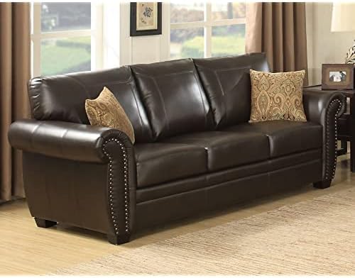 AC Pacific Louis Traditional Upholstered Leather Living Room Piece - Image 3