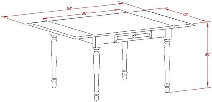 East West Furniture MZNO3-OAK-C 3 Piece Dining Table Set - Image 5