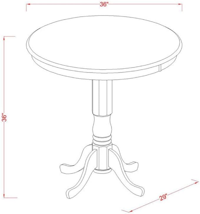 East West Furniture JAKE5-BLK-W 5 Piece Counter Height Pub Set Includes a Round - Image 4