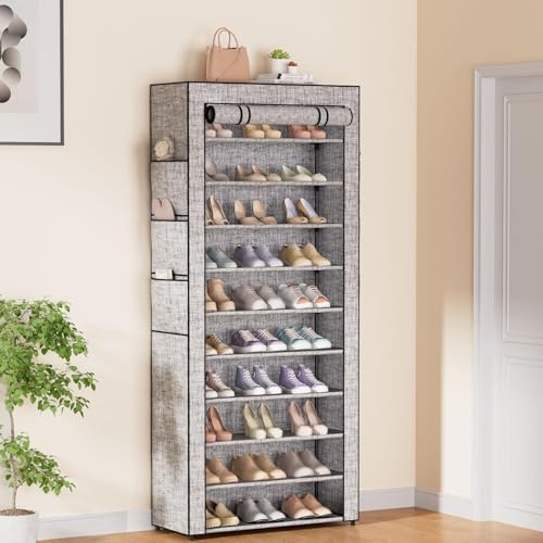 Covered Shoe Rack Tall Metal Shoes Rack Organizer - Image 2