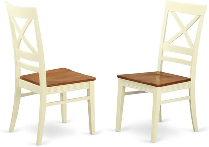 East West Furniture QUIN9-WHI-W 9 Piece Dining Table Set Includes a Rectangle - Image 4