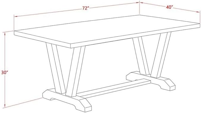 East West Furniture V027VE005-6 6 Piece Dining Table Set Contains a Rectangle - Image 6