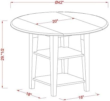 East West Furniture SUNI5-BMK-W 5 Piece Modern Dining Table Set Includes a - Image 6