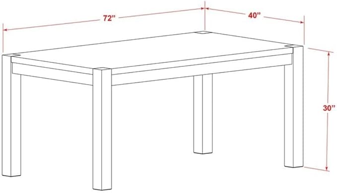 East West Furniture LM7-0N-T Lismore Dining Room Table - Image 3