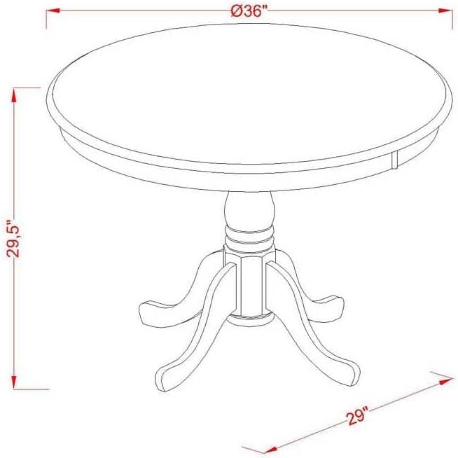 East West Furniture AMBA3-BCH-05 3 Piece Kitchen Table Set - Image 3