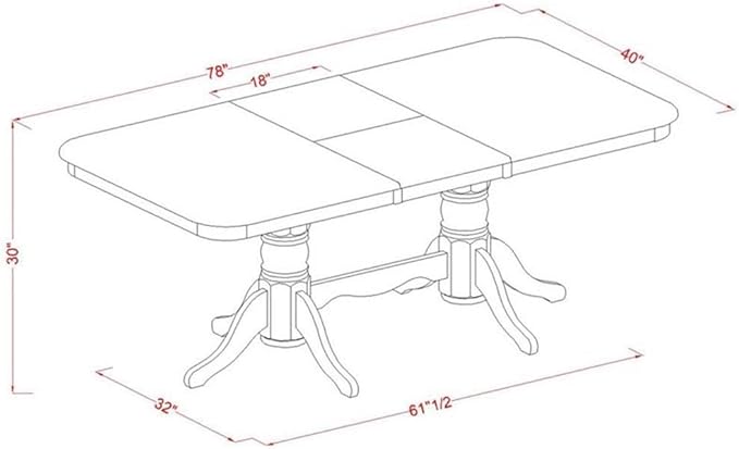 East West Furniture NADO9-WHI-W 9 Piece Dining Table Set Includes a Rectangle - Image 5