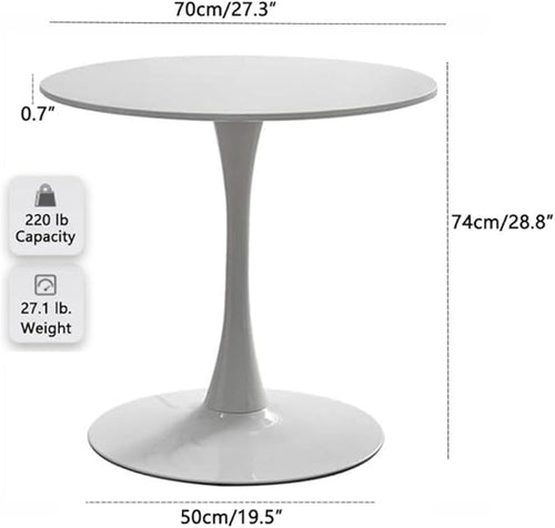 27.3" Tulip Dining Table, Mid-Century Modern Style, Round MDF Top - Image 2