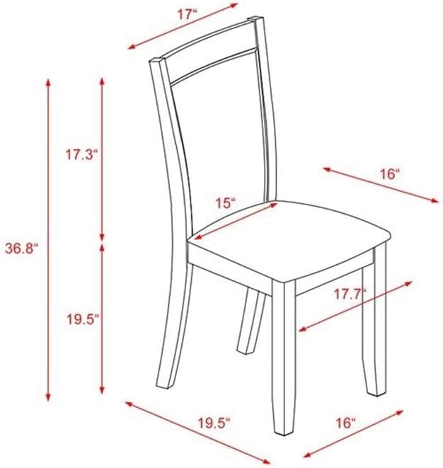 East West Furniture X777MZ716-6 6 Piece Dining Table Set Contains a Rectangle - Image 5