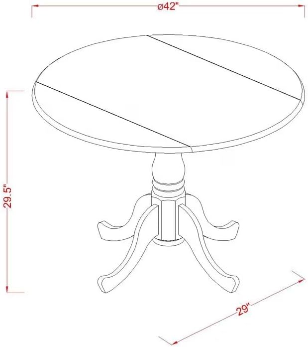 East West Furniture DLAN3-BLK-C 3 Piece Dining Table Set - Image 12