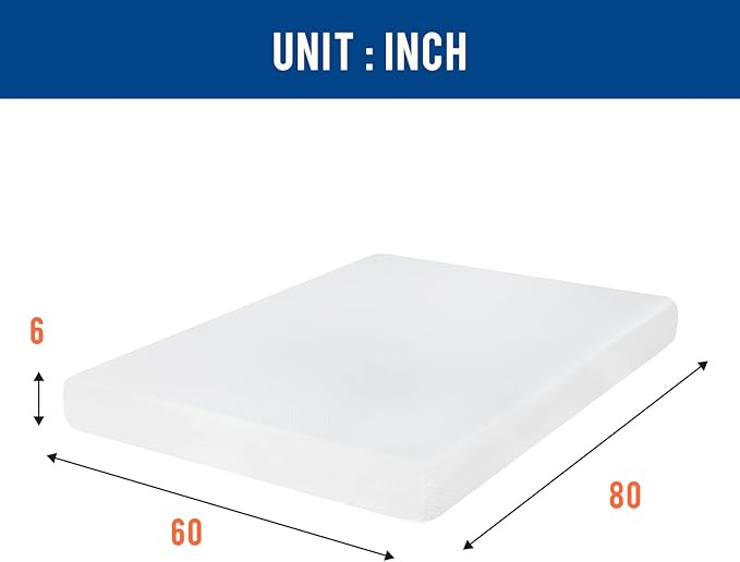 FDW | 6 Inch Queen Mattress | Medium Firm | Gel Memory Foam Mattress | White | - Image 2