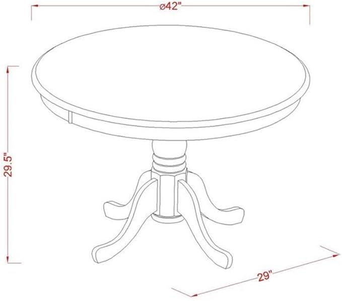 East West Furniture HBNF5-LWH-W 5 Piece Modern Dining Table Set Includes a - Image 5
