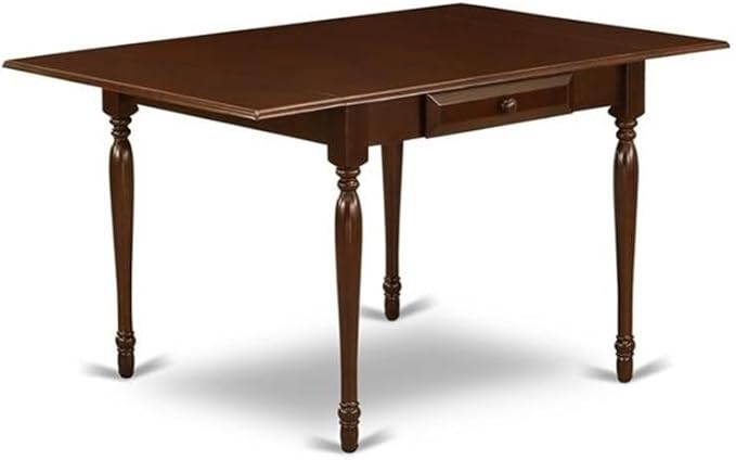 East West Furniture MZNO3-MAH-W 3 Piece Dining Set Contains a Rectangle Dining - Image 3