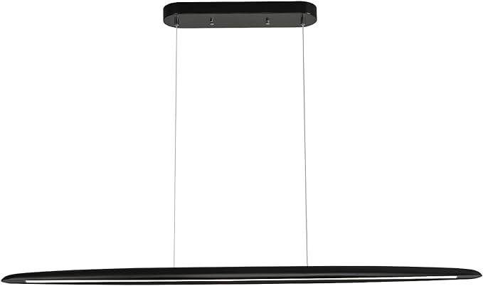 39" Wood LED Linear Pendant Light Black Linear Pendant Dinning Room Hanging by Yisdesign