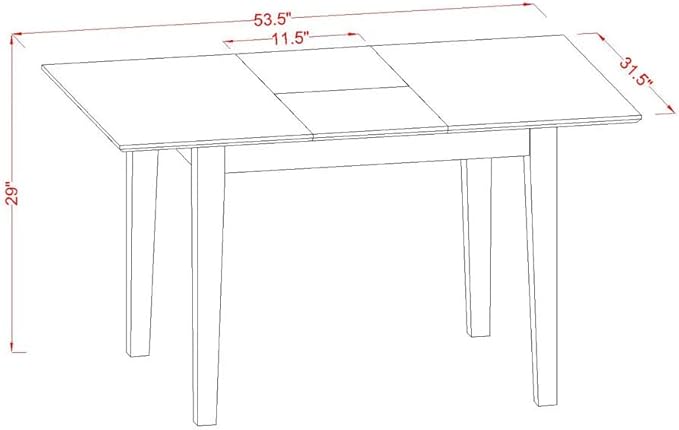 East West Furniture NOFL5-BLK-21 5 Piece Dinette Set - Image 14