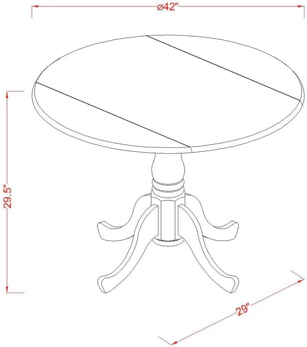East West Furniture DLSI5-BLK-21 5 Piece Dining Room Table Set Includes a Round - Image 12