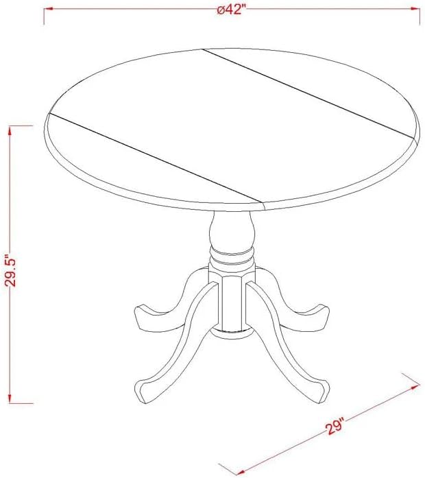 East West Furniture DLAS3-BLK-09 3 Piece Dining Table Set consists A Wood Table - Image 12