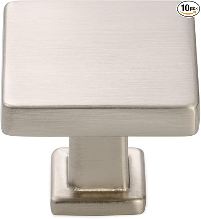 KOOFIZO 10 Pack Brushed Nickel Cabinet Knobs Satin Nickel Drawer Knobs K08 by Koofizo
