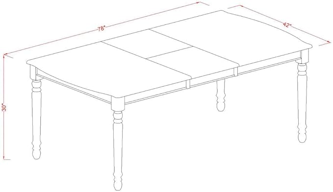 East West Furniture DOT-WHI-T Dover Modern Kitchen Table - Image 3